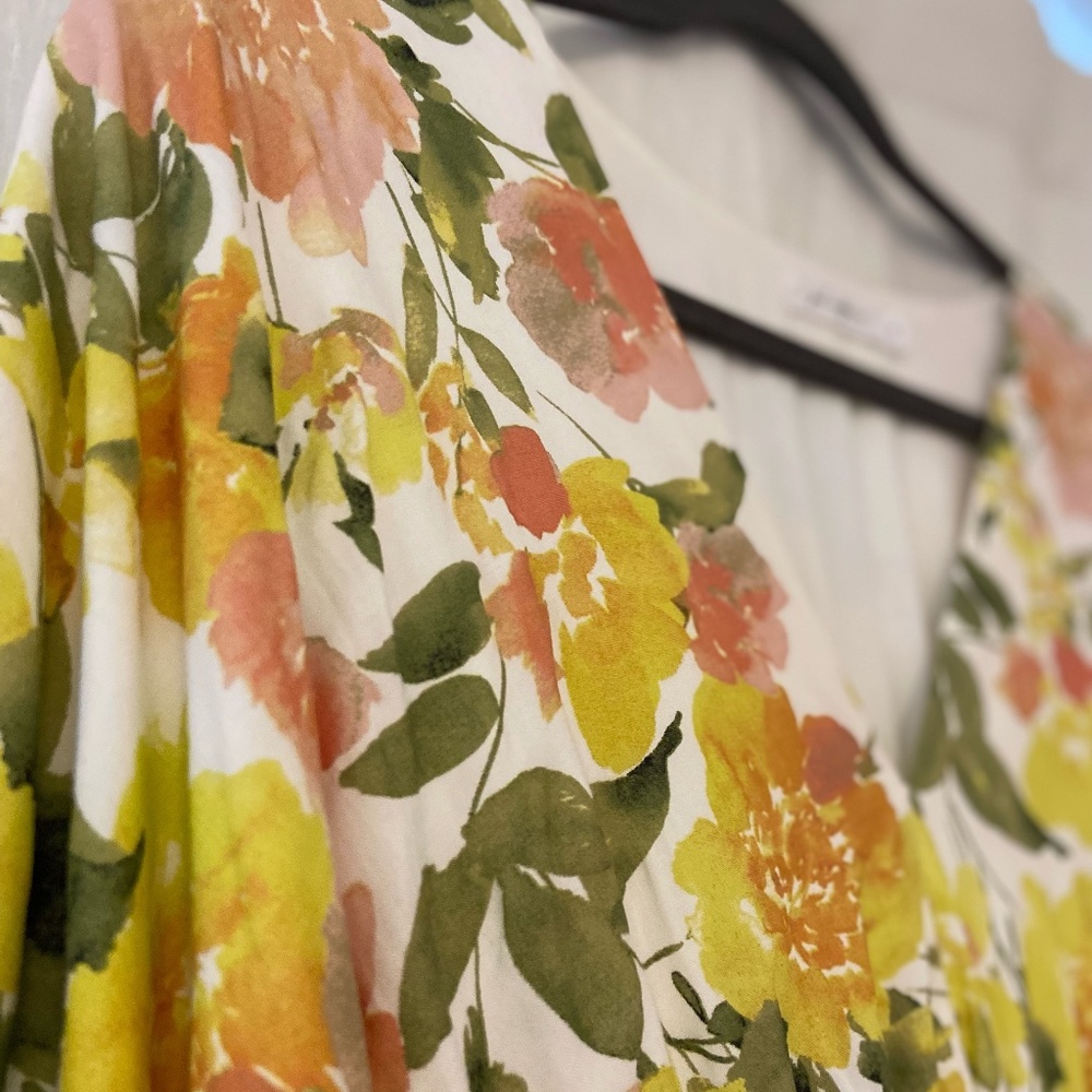 Yellow Floral Maxi Dress - M
